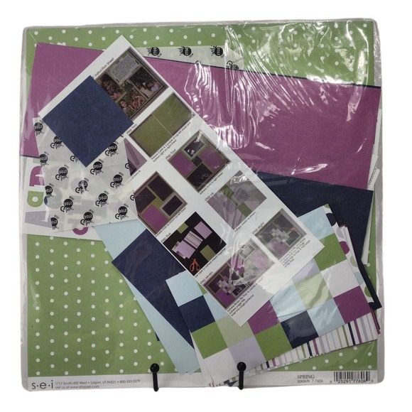 SEI Scrapbook in a Bag Binary Flip Flop - Paper Weave Spring Sprouts - Picture 1 of 1